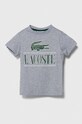 Lacoste t-shirt bawełniany dziecięcy nadruk szary TJ3804