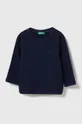 темно-синій Дитячий бавовняний светр United Colors of Benetton Дитячий