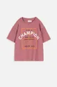 Παιδικό βαμβακερό μπλουζάκι Coccodrillo ροζ