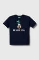 granatowy United Colors of Benetton t-shirt bawełniany dziecięcy x Disney Dziecięcy