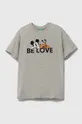 sivá Detské bavlnené tričko United Colors of Benetton x Disney Detský