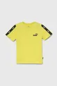 żółty Puma t-shirt bawełniany dziecięcy Ess Tape Tee B Dziecięcy