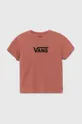 ροζ Παιδικό βαμβακερό μπλουζάκι Vans VN000F8XCHO1 GIRLS PIGMENT DYE CREW Παιδικά