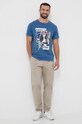 Guess t-shirt bawełniany M3YI38.K8FQ4 niebieski AW23