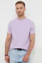 fioletowy Karl Lagerfeld t-shirt bawełniany