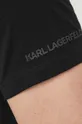 črna Bombažna kratka majica Karl Lagerfeld