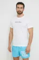 Βαμβακερό μπλουζάκι παραλίας Calvin Klein λευκό