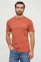 Bombažna kratka majica Calvin Klein oranžna