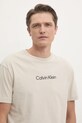 Βαμβακερό μπλουζάκι Calvin Klein μπεζ K10K111346