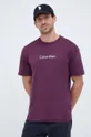 vijolična Bombažna kratka majica Calvin Klein