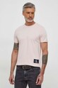 Calvin Klein Jeans t-shirt bawełniany regular różowy J30J323482