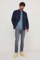 Calvin Klein Jeans pamut póló kék