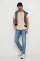Calvin Klein Jeans t-shirt bawełniany J30J323482 beżowy AA00