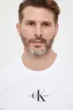 biały Calvin Klein Jeans t-shirt bawełniany