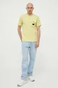 Βαμβακερό μπλουζάκι Calvin Klein Jeans κίτρινο