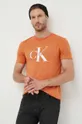 oranžová Bavlnené tričko Calvin Klein Jeans
