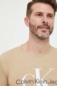Ρούχα Βαμβακερό μπλουζάκι Calvin Klein Jeans J30J320806 μπεζ