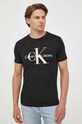 Bavlněné tričko Calvin Klein Jeans J30J320806 černá SS24