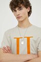 Les Deux t-shirt bawełniany beżowy LDM101110
