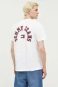 biały Tommy Jeans t-shirt bawełniany