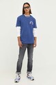Tommy Jeans t-shirt bawełniany DM0DM16830 granatowy AW23