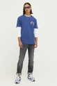 Tommy Jeans t-shirt bawełniany granatowy