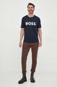 Бавовняна футболка BOSS 50495742 темно-синій SS25