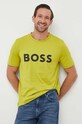 Бавовняна футболка BOSS зелений 50495742