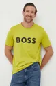 зелёный Хлопковая футболка BOSS