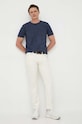 BOSS Orange tricou din bumbac BOSS ORANGE 50502173 bleumarin SS25