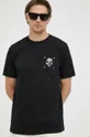 μαύρο Βαμβακερό μπλουζάκι PS Paul Smith
