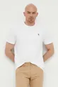 bela Bombažna kratka majica Polo Ralph Lauren Moški