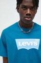 Βαμβακερό μπλουζάκι Levi's τιρκουάζ 22491.1332