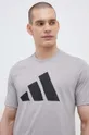 szary adidas Performance t-shirt treningowy Train Essentials Feelready Logo Męski