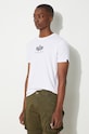 Bavlněné tričko Alpha Industries bílá 118533.09