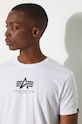 Bavlněné tričko Alpha Industries 118533.09 bílá