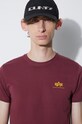 Βαμβακερό μπλουζάκι Alpha Industries 188505.184 μπορντό