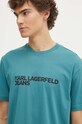 Karl Lagerfeld Jeans tricou din bumbac 235D1707 turcoaz AW24