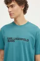 Бавовняна футболка Karl Lagerfeld Jeans бірюзовий