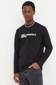 Karl Lagerfeld Jeans longsleeve bawełniany czarny 235D1708