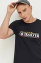 czarny Quiksilver t-shirt bawełniany