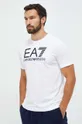 biela Bavlnené tričko EA7 Emporio Armani