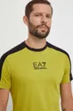 zielony EA7 Emporio Armani t-shirt bawełniany