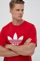 κόκκινο Βαμβακερό μπλουζάκι adidas Originals
