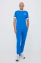 Хлопковая футболка adidas Originals голубой