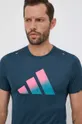 turkusowy adidas Performance t-shirt do biegania Run Icons