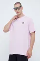 Хлопковая футболка adidas Originals розовый