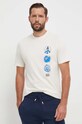 adidas t-shirt bawełniany beżowy HY1347