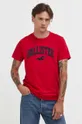 Βαμβακερό μπλουζάκι Hollister Co. κόκκινο