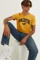 κίτρινο Βαμβακερό μπλουζάκι Hollister Co. Ανδρικά